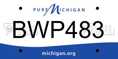 BWP483 Michigan License Plate