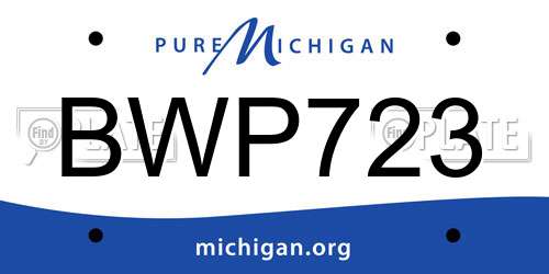 BWP723 Michigan License Plate