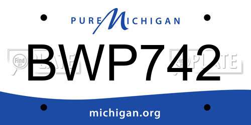 BWP742 Michigan License Plate