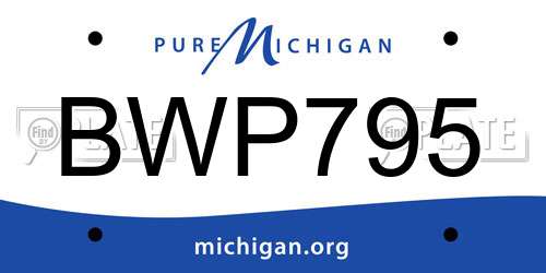 BWP795 Michigan License Plate