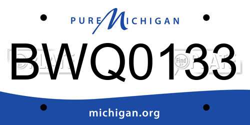 BWQ0133 Michigan License Plate