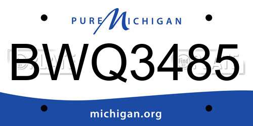 BWQ3485 Michigan License Plate