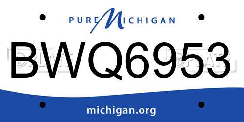 BWQ6953 Michigan License Plate