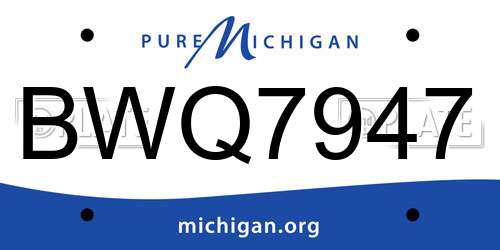 BWQ7947 Michigan License Plate