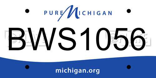 BWS1056 Michigan License Plate