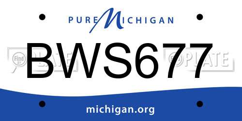 BWS677 Michigan License Plate