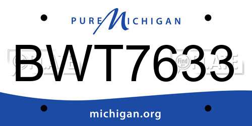 BWT7633 Michigan License Plate