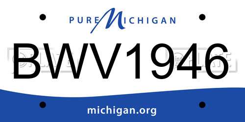 BWV1946 Michigan License Plate