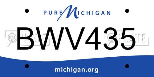 BWV435 Michigan License Plate