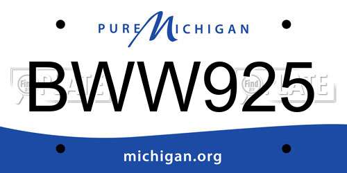 BWW925 Michigan License Plate