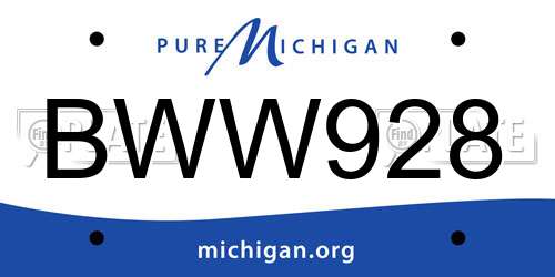 BWW928 Michigan License Plate