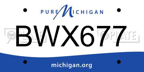 BWX677 Michigan License Plate