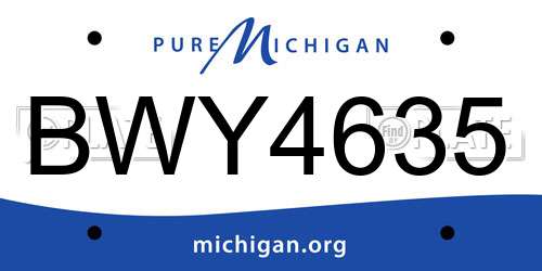 BWY4635 Michigan License Plate