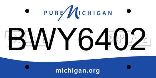 BWY6402 Michigan License Plate