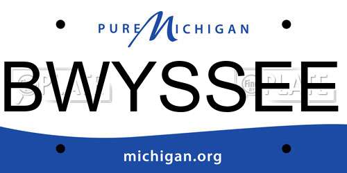 BWYSSEE Michigan License Plate