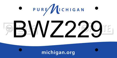BWZ229 Michigan License Plate