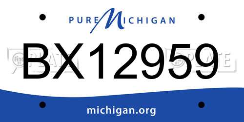 BX12959 Michigan License Plate