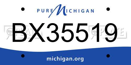 BX35519 Michigan License Plate