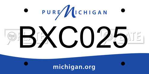 BXC025 Michigan License Plate