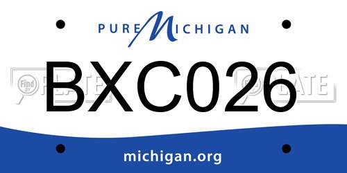 BXC026 Michigan License Plate