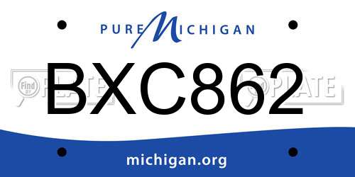 BXC862 Michigan License Plate