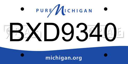 BXD9340 Michigan License Plate