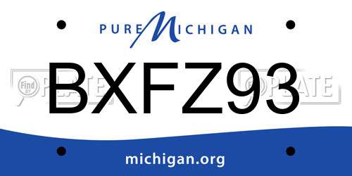 BXFZ93 Michigan License Plate