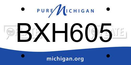 BXH605 Michigan License Plate