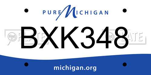BXK348 Michigan License Plate