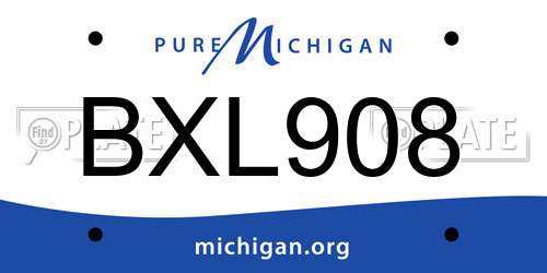 BXL908 Michigan License Plate