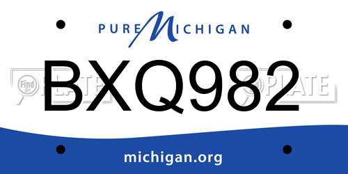 BXQ982 Michigan License Plate