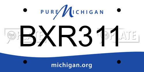 BXR311 Michigan License Plate