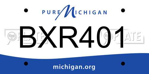 BXR401 Michigan License Plate