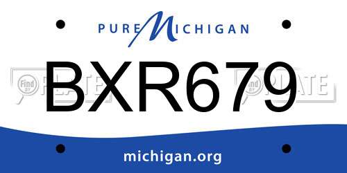 BXR679 Michigan License Plate