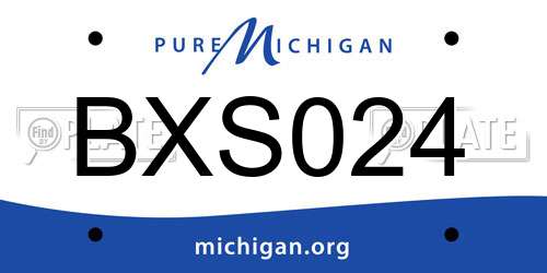 BXS024 Michigan License Plate