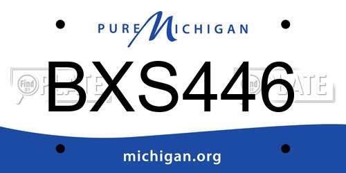 BXS446 Michigan License Plate