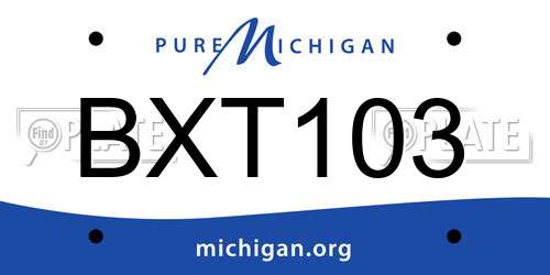 BXT103 Michigan License Plate
