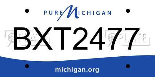 BXT2477 Michigan License Plate