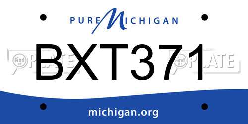 BXT371 Michigan License Plate