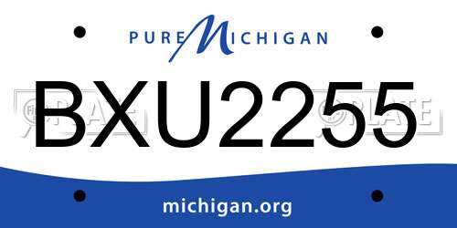 BXU2255 Michigan License Plate