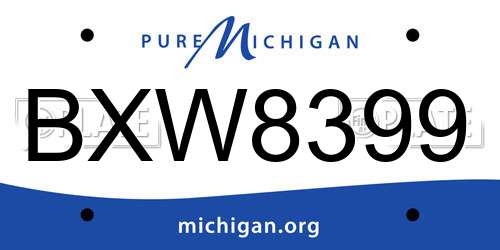 BXW8399 Michigan License Plate
