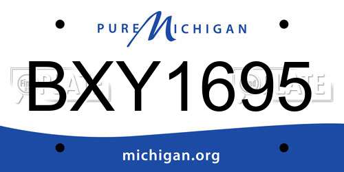 BXY1695 Michigan License Plate