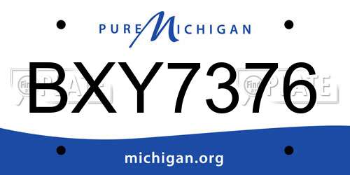 BXY7376 Michigan License Plate
