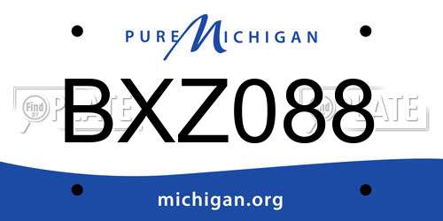 BXZ088 Michigan License Plate