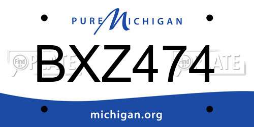 BXZ474 Michigan License Plate