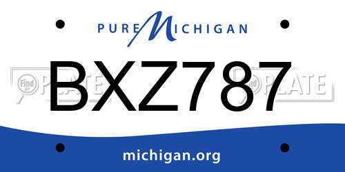 BXZ787 Michigan License Plate