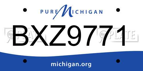 BXZ9771 Michigan License Plate