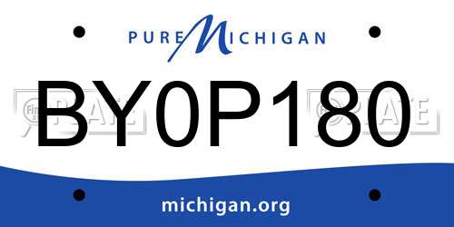 BY0P180 Michigan License Plate