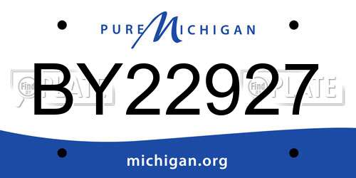 BY22927 Michigan License Plate