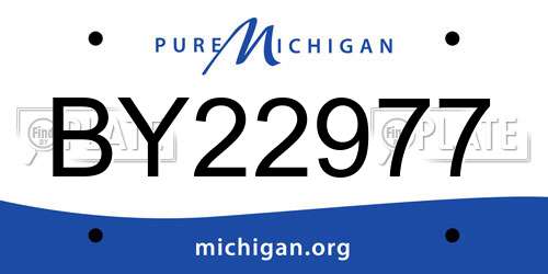 BY22977 Michigan License Plate